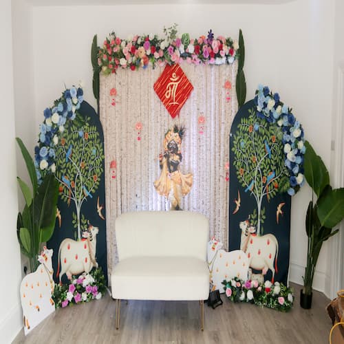krishna theme Decor London event decoration setup
