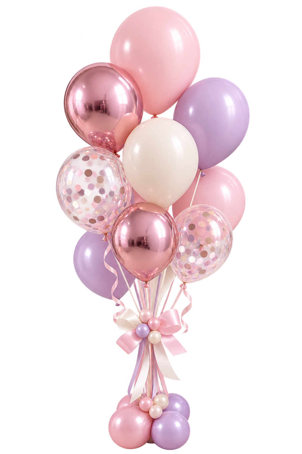 Blush Chrome Balloon Bouquet event decoration product hire in London
