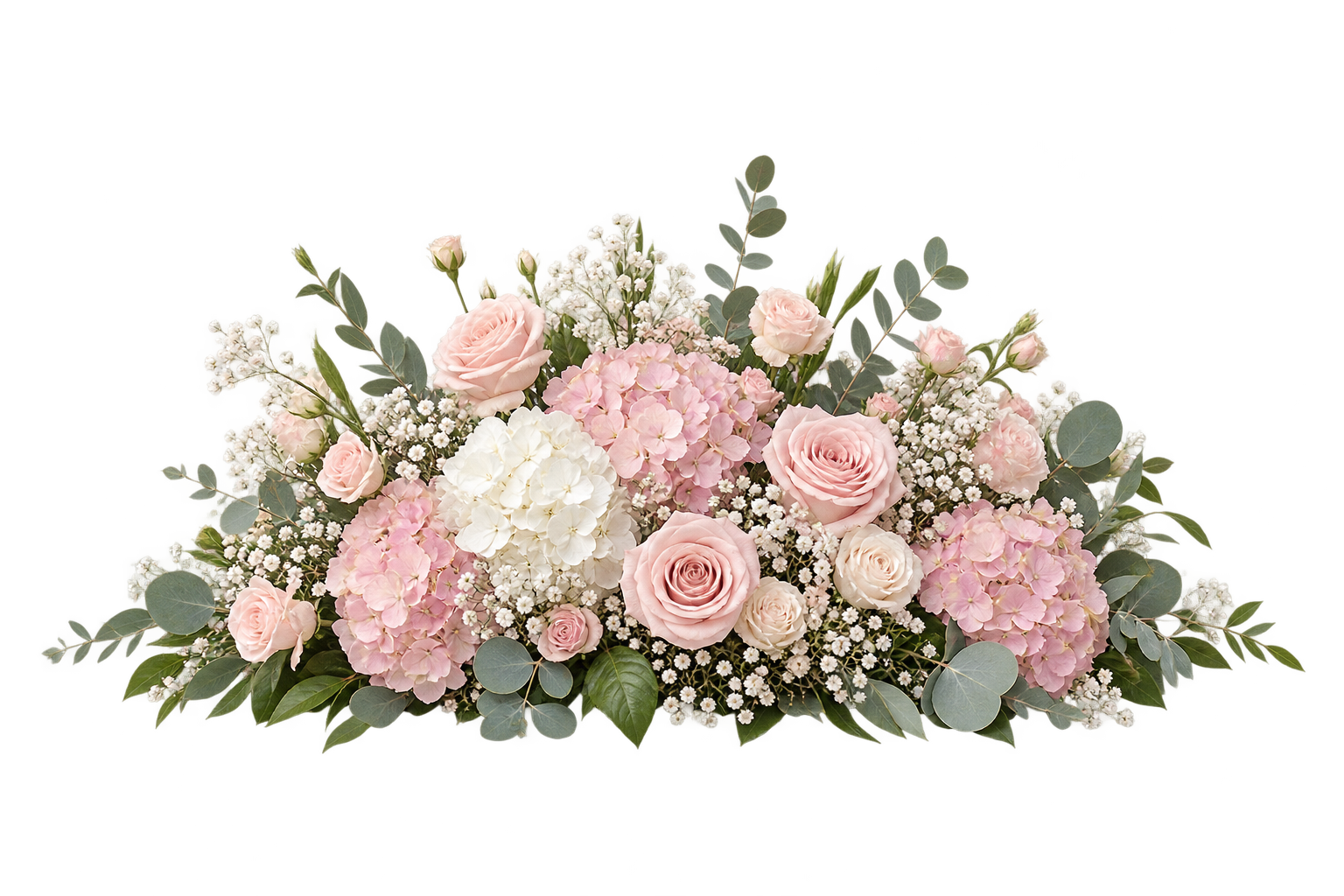 Blush Ivory Floral Centrepiece event decor hire item