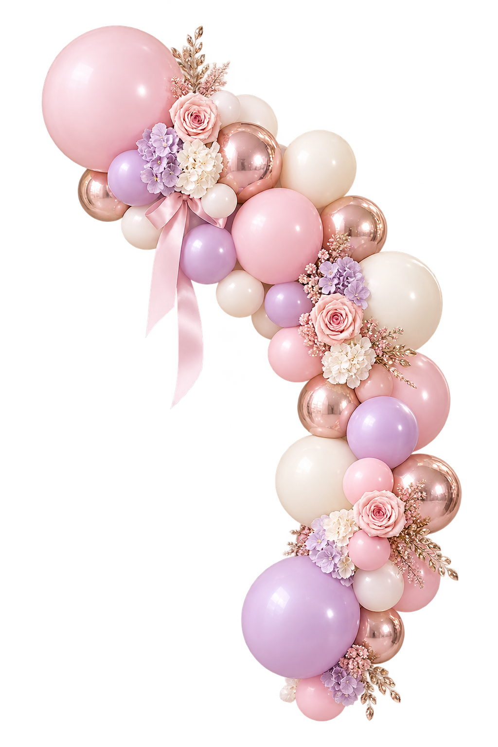 Blush Lilac Organic Balloon Garland event decoration product hire in London